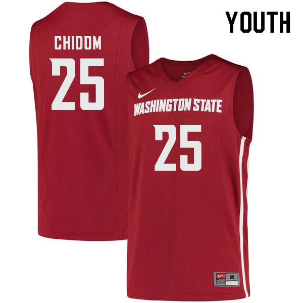 Youth #25 Arinze Chidom Washington State Cougars College Basketball Jerseys Sale-Crimson